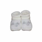 Chaussons tricot naissance blanc Les chatounets