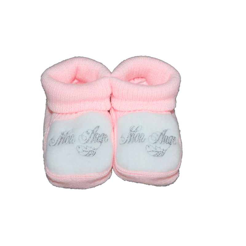 Chaussons bébé rose 50% Maman 50% Papa