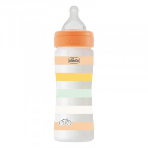 Biberon anti-colique colors orange 250 ml flux moyen Chicco