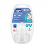 2 Tétines silicone physio 4m+ débit rapide Chicco