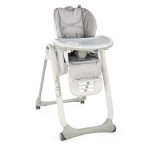 Chaise Haute Polly 2 Start 4 Roues - happy silver