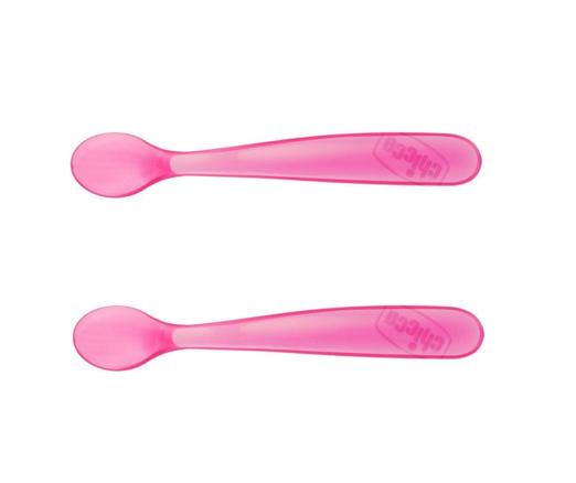 Chicco Cuillère en silicone Rose 6m+