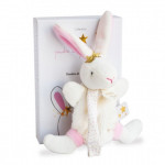 Doudou attache sucette lapin fleurs Doudou et Compagnie