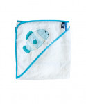 Cape de bain bébé poisson vert - 80 x 80 cm Doudou et Compagnie