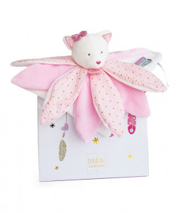 Doudou pétales Chat rose- Attrape-rêves - 26 cm Doudou et Compagnie