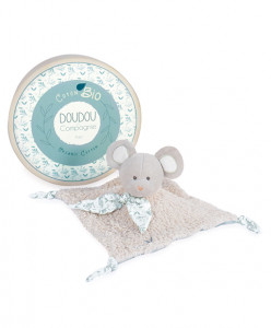 doudou souris vert olive Botanic BIO - 25 cm