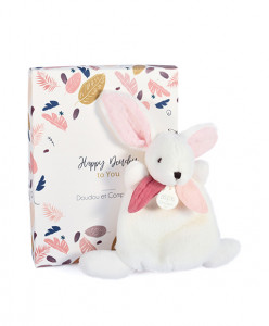 Doudou lapin happy boho 17 cm Doudou et Compagnie