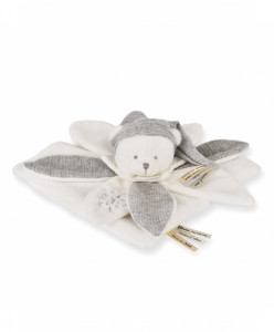 Doudou Plat Pétales Ours Gris 25 cm Collection Anniversaire Doudou et Compagnie