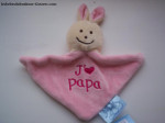 Doudou triangle « J'aime papa » ROSE