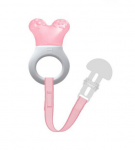 Anneau de dentition réfrigérant rose avec attache sucette Mam