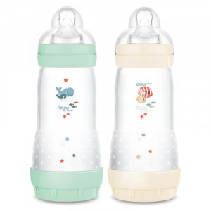 Lot de 2 biberons anti colique Easy Star 320ml Sealife - Menthe Mam