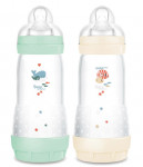 MAM 2 Biberons Easy Start 320 ml 4 Mois et + Débit 3 - Menthe/Coton