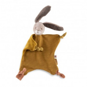 Doudou trois petits lapin ocre Moulin Roty