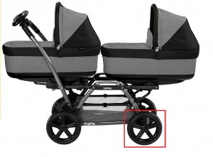 Lot 2 Roues avant Duette - Triplette SW avant noire 5 bâtons Peg Perego