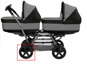 2 Roues arrières Duette - Triplette SW noire 5 bâtons Peg Perego