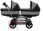 Roue arrière Duette - Triplette SW noire 5 bâtons Peg Perego