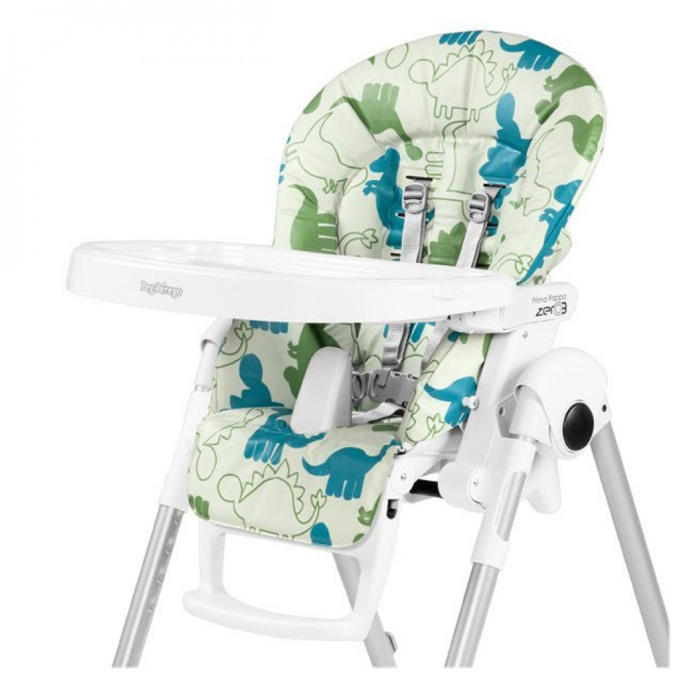 Housse chaise haute Zero3 Dino Park blanc Peg Perego - Les bébés