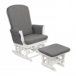 Fauteuil d'allaitement Gliding Chair- Blanc - Coussins Linen Gris