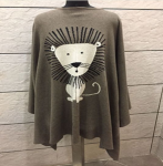 Poncho/plaid adulte - tricot - Lion Quax