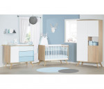 Chambre Séventies bleu Little big bed 140x70 + commode + armoire