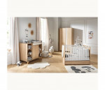 Chambre Nova Lit 120x60 + commode + armoire - blanc lin