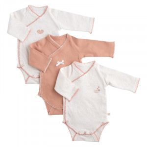 Lot de 3 bodies Petit Cœur 1 mois - Sauthon