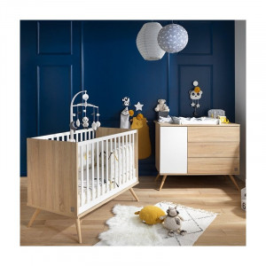 Duo lit 120x60 + commode Seventies Bois Blanc