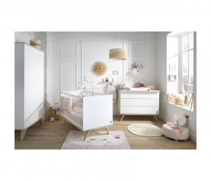 Serena : little big bed 140x70 + commode avec dispositif à langer + armoire