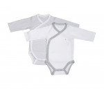 Lot de 2 bodies bébé blanc/gris Céleste Sauthon