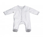 Pyjama velours bébé blanc broderie lune Céleste Sauthon