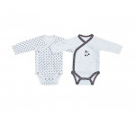 Lot de 2 bodies blanc/noir Chao Chao Sauthon