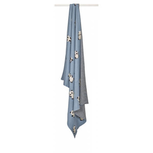 Couverture maille bleue 100x80 Chao Chao Sauthon