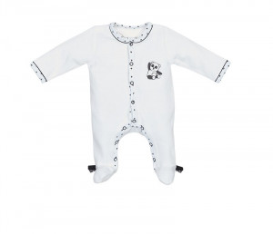 Pyjama velours blanc Chao Chao Sauthon