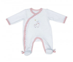 Pyjama velours blanc Mila Sauthon