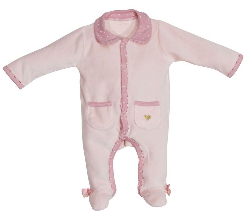 Pyjama Velours Rose Mila Sauthon Les Bebes Du Bonheur