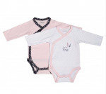 Lot de 2 bodies blanc/rose 3 mois Miss Fleur de Lune