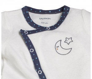 Pyjama velours blanc MERLIN Sauthon