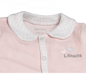 Pyjama velours rose LILIBELLE Sauthon