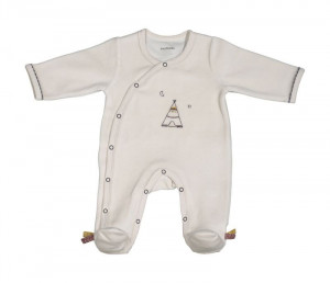 Pyjama velours beige Timouki Sauthon