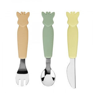 Set de couverts inox et silicone Sophie la girafe